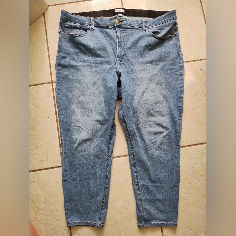 Ava & Viv Denim Jean Size 26 Elastic Waist Buttery Soft And Comfortable 5 Pocket